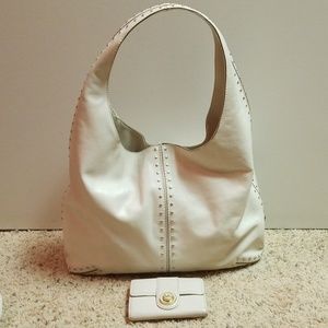 Michael Kors White Leather Hobo Purse - Authentic